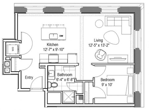GE Beck Floor Plan at The Georgian Apartments, St Louis, 63104